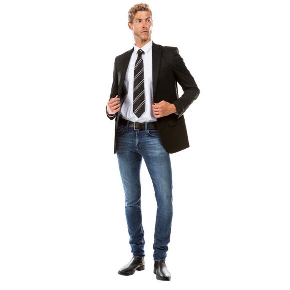 ZEGARIE Suit Separates Solid Dinner Jacket For Men Black Size 40R EUC MJ346-01 - Picture 1 of 5